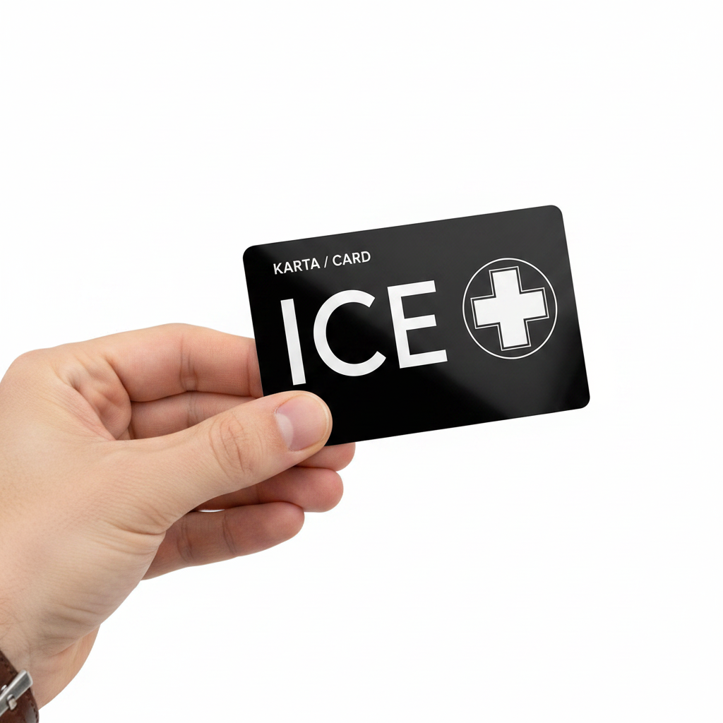 Karta ICE QR Pro trzymana w dłoni