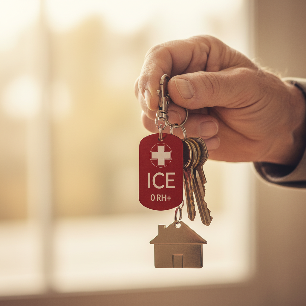 Senior z brelok ICE na kluczach