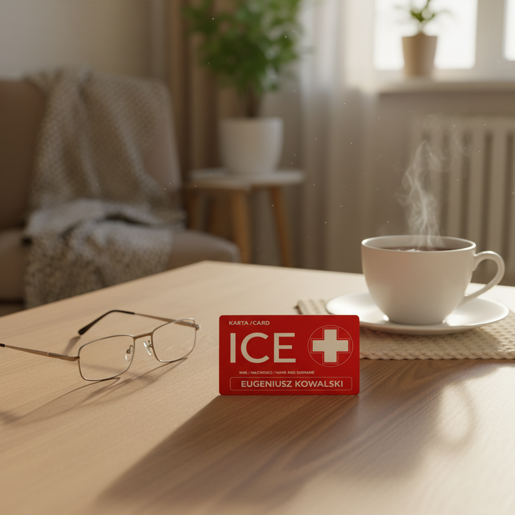 ICECARD Senior - karta ICE dla seniorów z grawerem laserowym