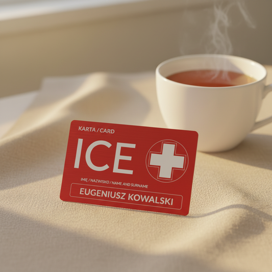 Karta ICE dla epileptyka — grawerowana karta medyczna ICECard dla osoby z padaczką