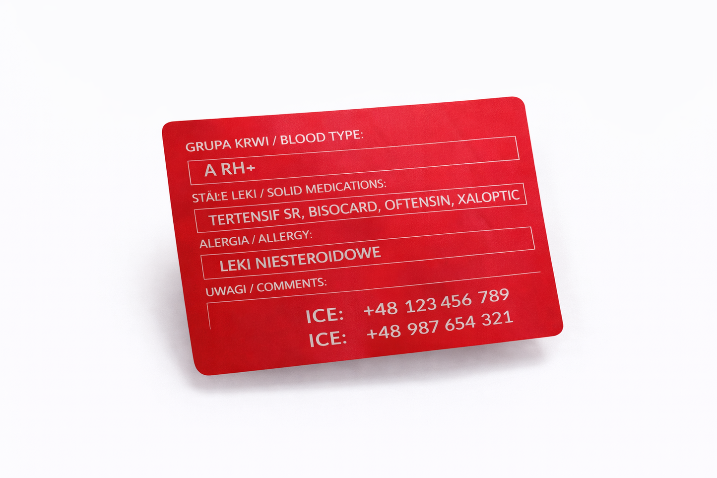 ICECARD Senior - Karta ICE dla Seniorów