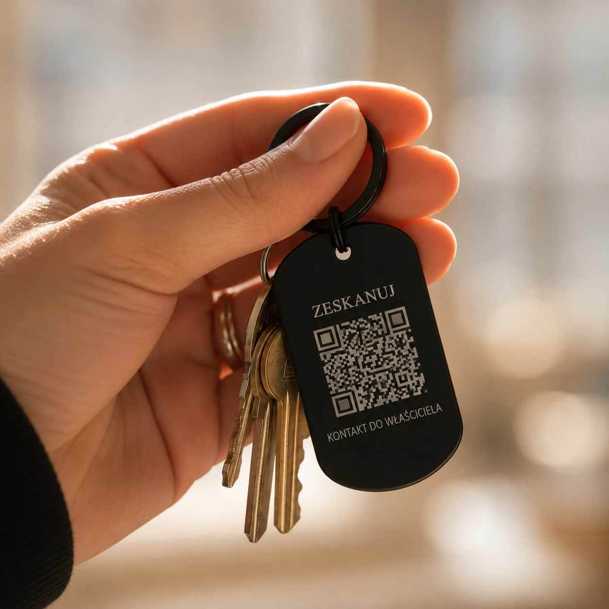 Brelok do kluczy - QR z numerem telefonu