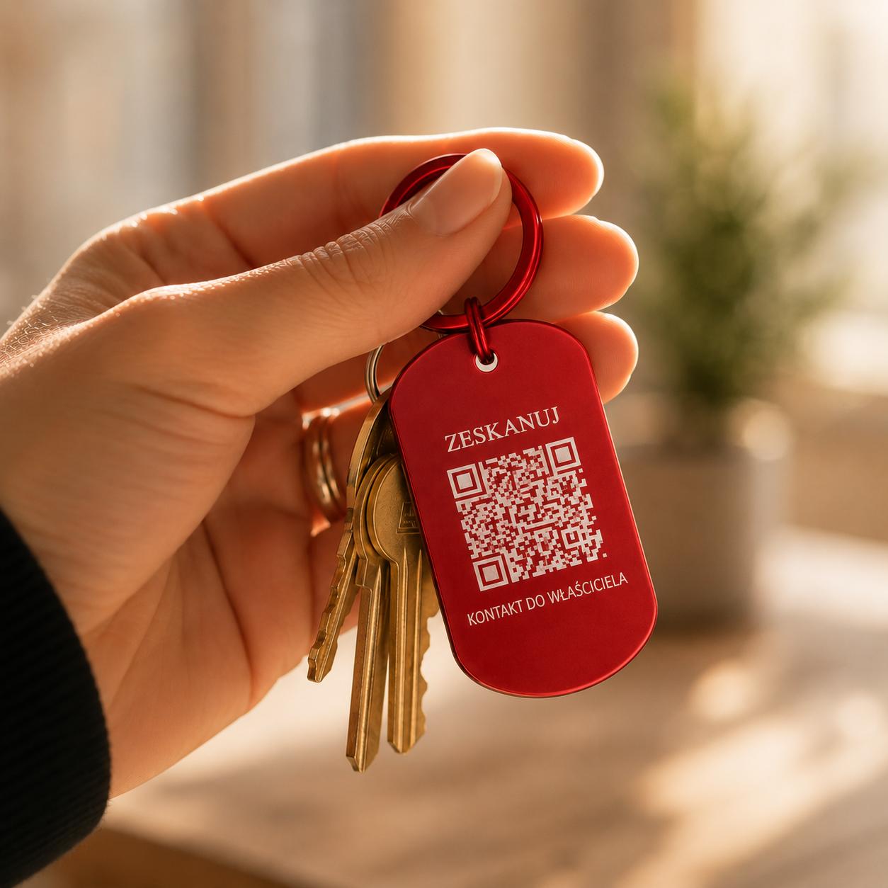 Brelok do kluczy - QR z numerem telefonu