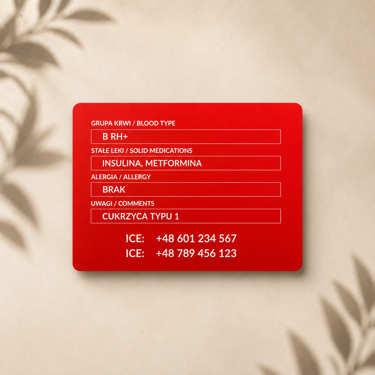 ICECARD Cukrzyk – Karta ICE dla Diabetyków