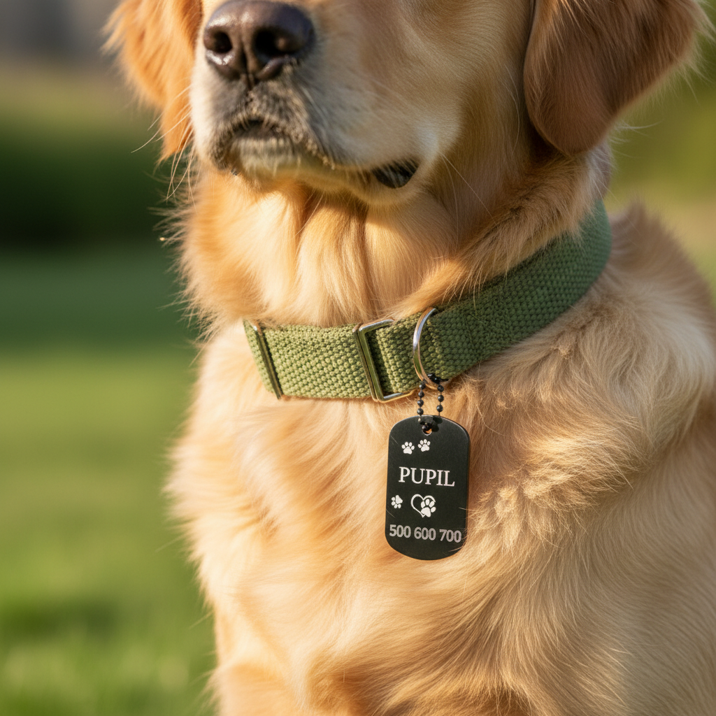 Dog-tag na smyczy — golden retriever