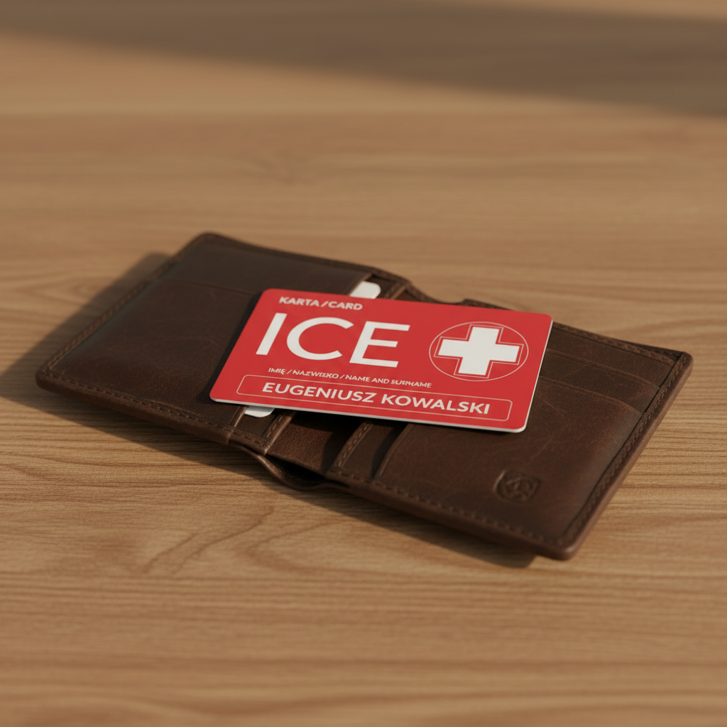 Karta ICE dla epileptyków — aluminium anodowane, grawer laserowy