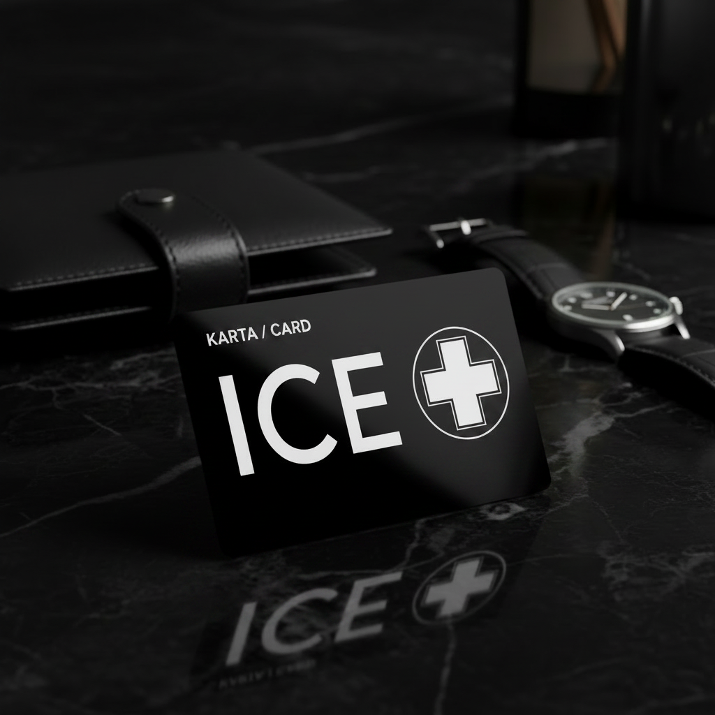 Karta ICE QR Pro - bez świecących krawędzi