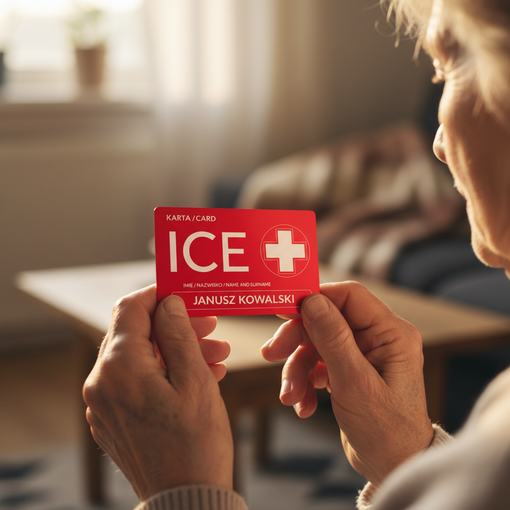 Senior z kartą ICECARD
